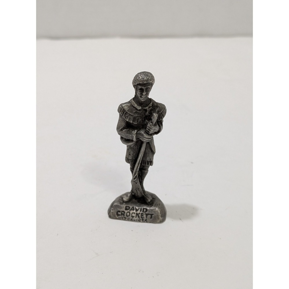 Jasa Pewter David Davy Crockett Raccoon Hat Shotgun Rifle Miniature Art Figurine